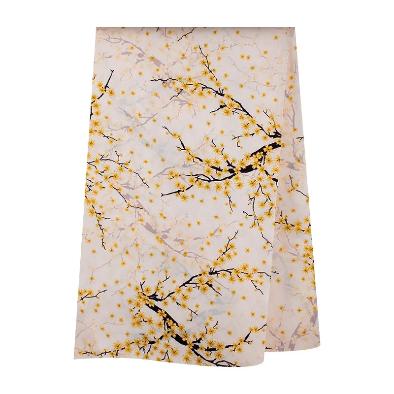 Fashion design silk satin fabric 100%pure silk digital print women dress blouses pajamas 16mm silk bathrobe