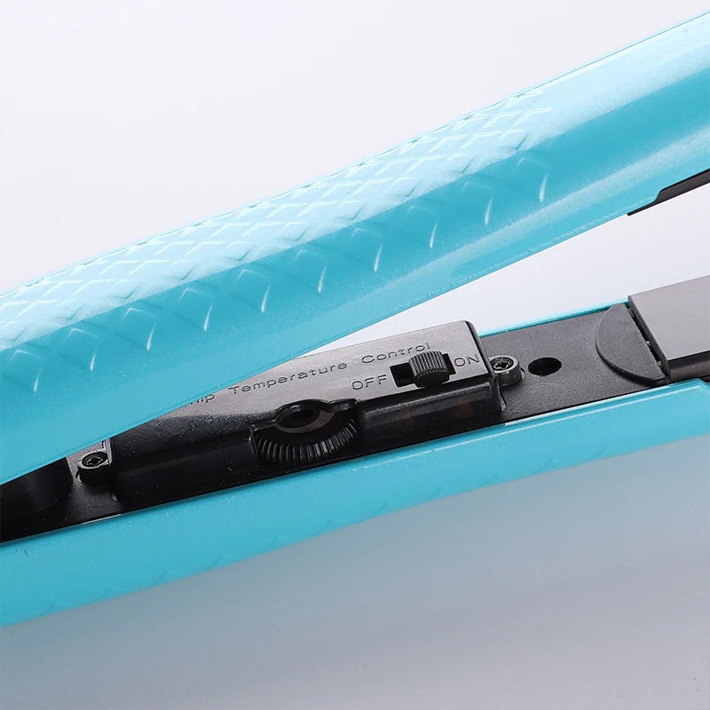 Blue Flat Iron Ceramic Plate Heater 360 Degree Swivel Power Cord For Hair Straightener