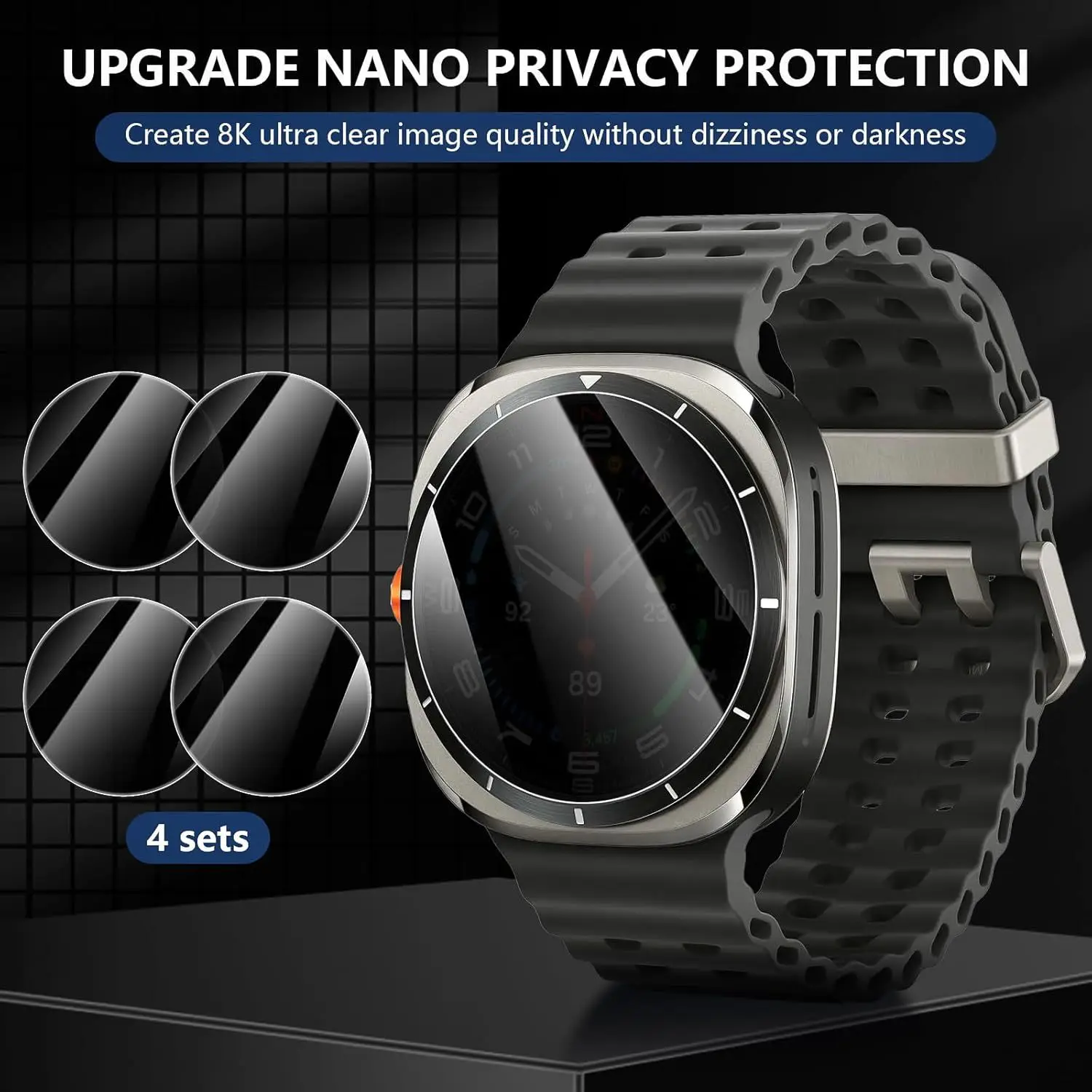 Eraysun Anti-peeping Tempered Glass Film 30° For Samsung Galaxy Watch Ultra 47mm Watch Film Watch Screen Protector