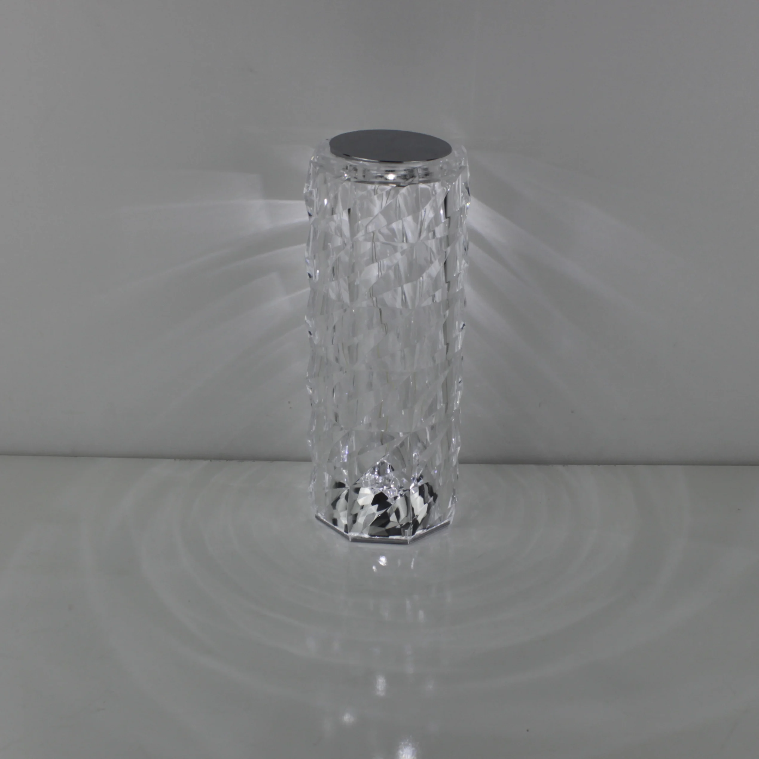 Clear crystal touch switch rechargeable battery dimmable RGB small table desktop lamp