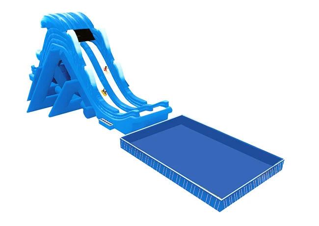 
Backyard above ground pool water slide with pool for children 