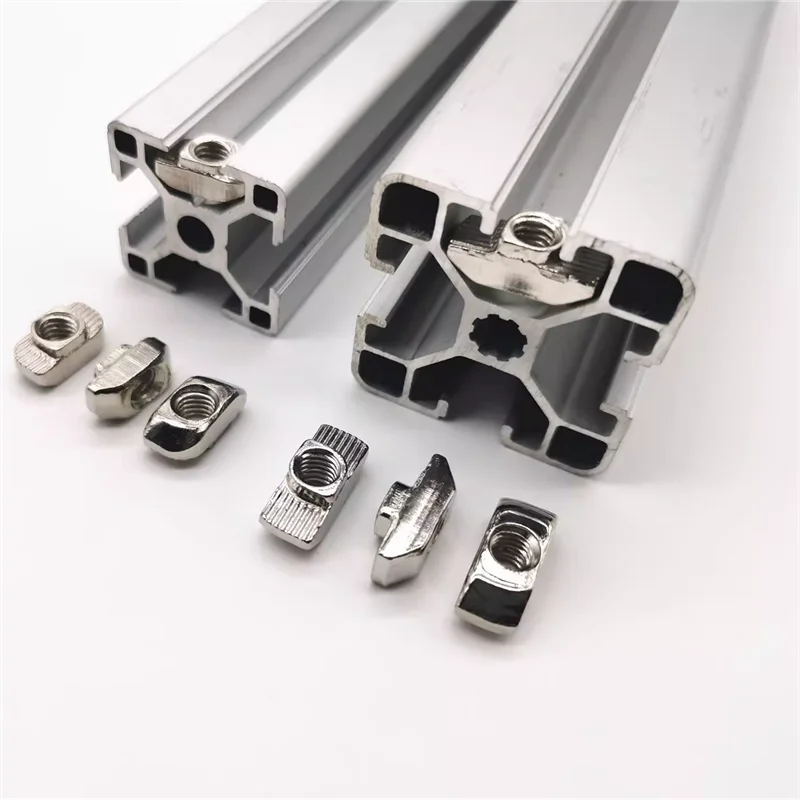 Sliding T Slot Nuts, M6 Half Round Roll in T-Nut for 4040 Series Aluminum Extrusion Profile, Carbon Steel Nickel-plated,
