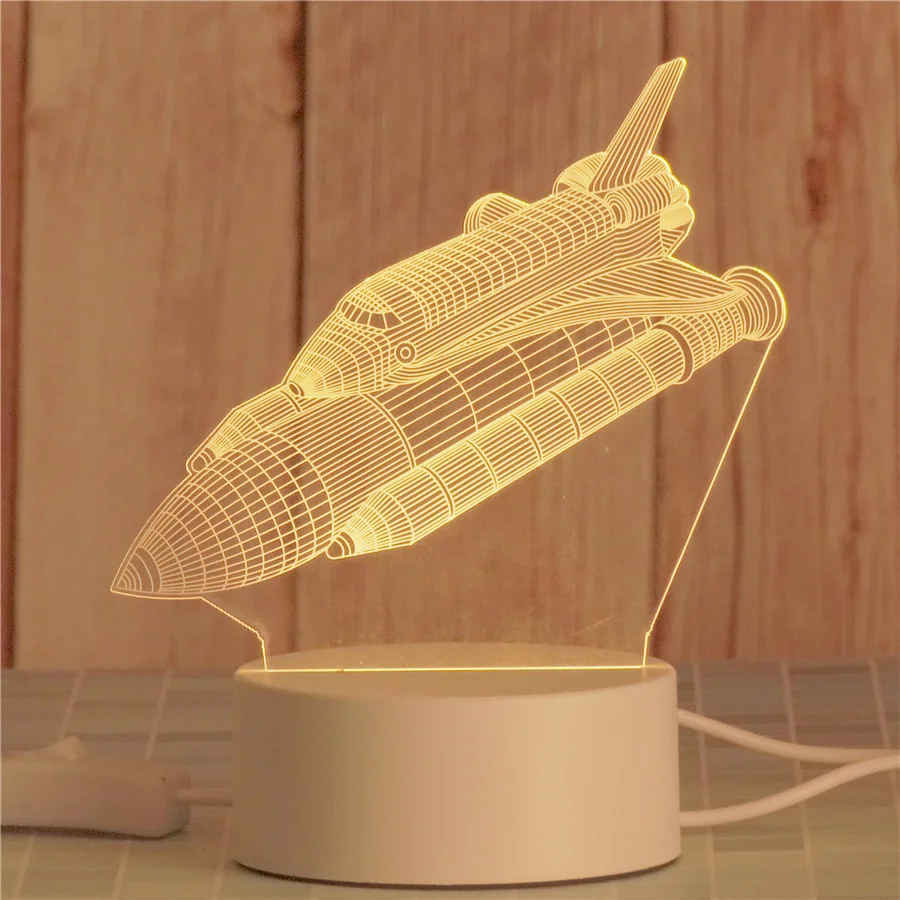 Wholesale Bedroom Decoration RGB Multi Colors 3D Acrylic Atmosphere LED Night Light OEM design Visual Acrylic 3d Table Lamp