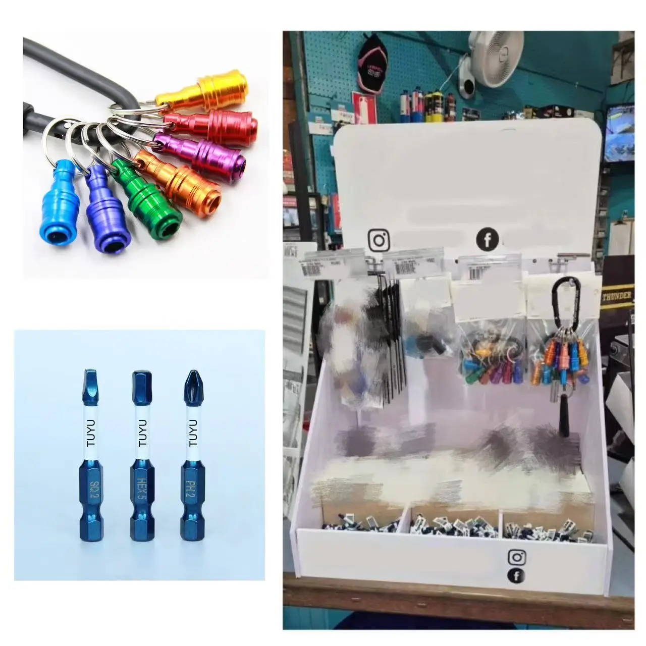 Screwdriver bit Nut Driver Drill Bit Carrying Bit holder Keychain Set Buy to get FREE GIFT