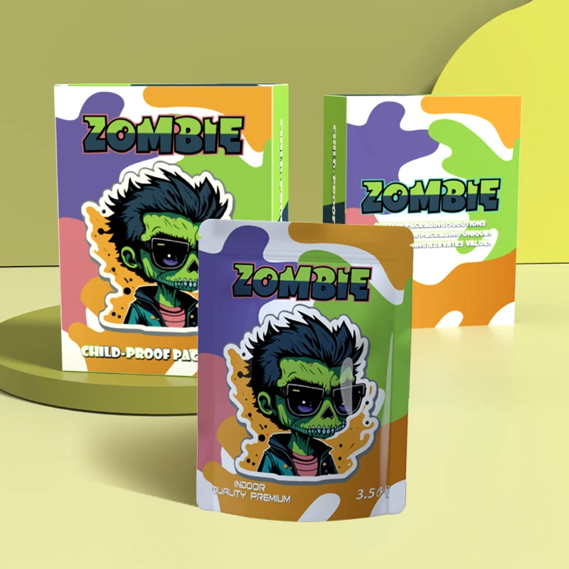 Custom Printed Resealable Cali Packs Exotic Smell Proof Stand up Pouch 3.5g 35 7g 1oz 1lb 4x5 3.5 Mylar Bags with Boxes