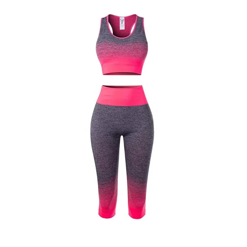 
Ombre 2 piece fitness yoga wear women sports clothes fitness gym workout active wear set 