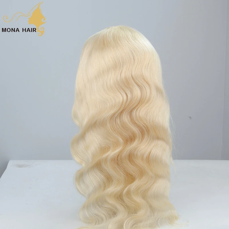 Wholesale body wave lace frontal 613 blonde wigs 100% human hair