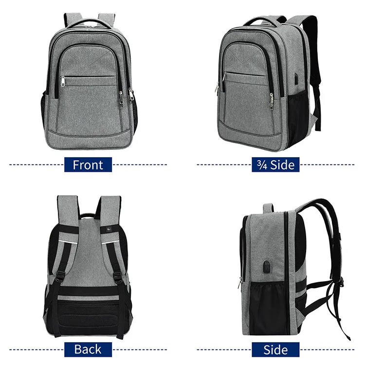 Wholesale custom waterproof business men computer bag anti-theft  17.3 Inches laptop outdoor travel backpack with USB