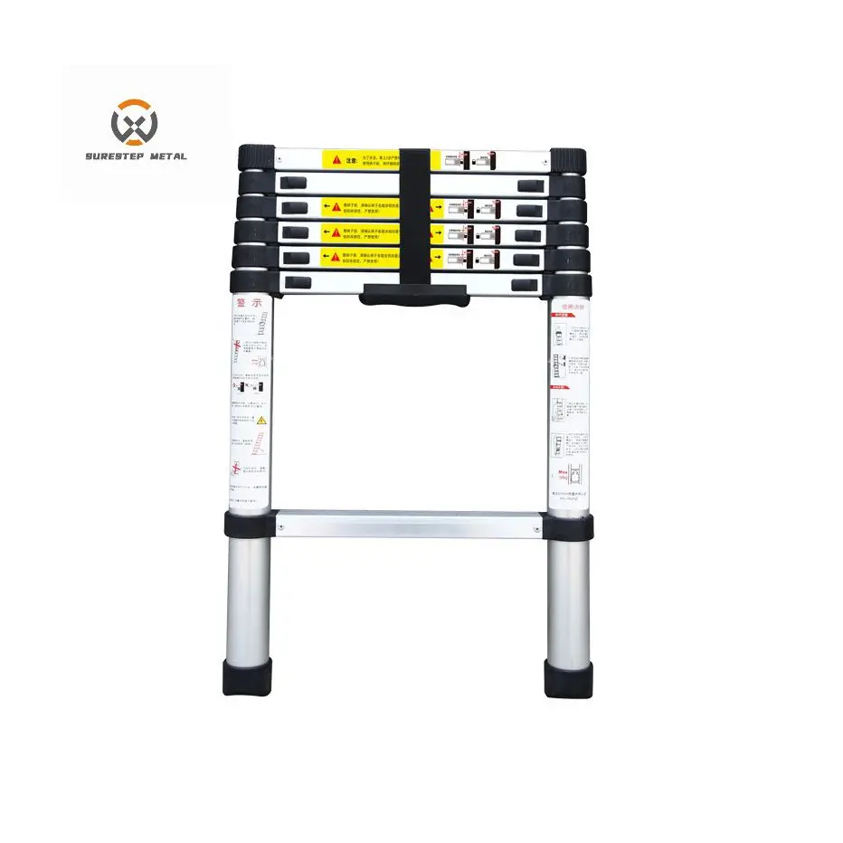 Surestep ladder aluminium telescopic ladder 3.8m soft close EN131