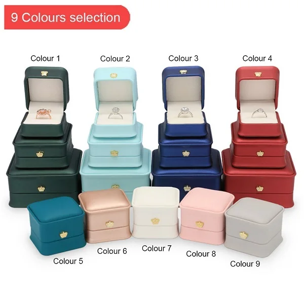 Mini Jewelry Gift Box Bangle Bracelet Pendant Earring Ring Necklace PU Leather Custom Jewelry Boxes Packaging Box Set with LOGO