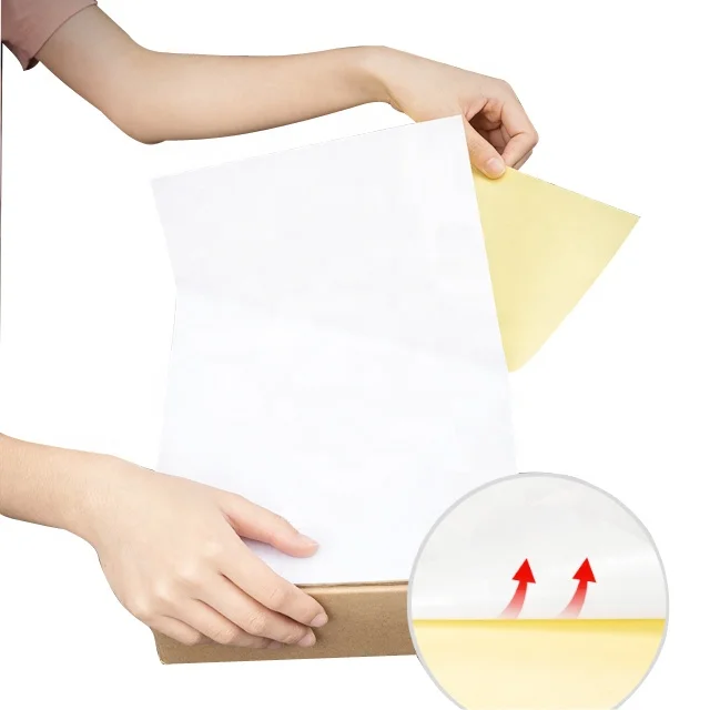100 sheets per bag inkjet printing matte white self adhesive woodfree a4 paper barcode sticker
