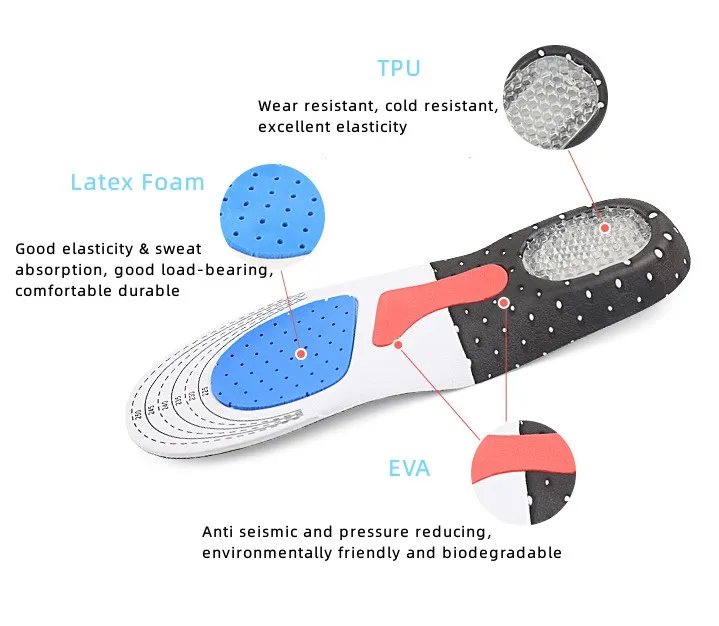 Men Comfort Orthopedic EVA Insole Support Sport Breathable Honeycomb Insole Orthotic shoe insoles