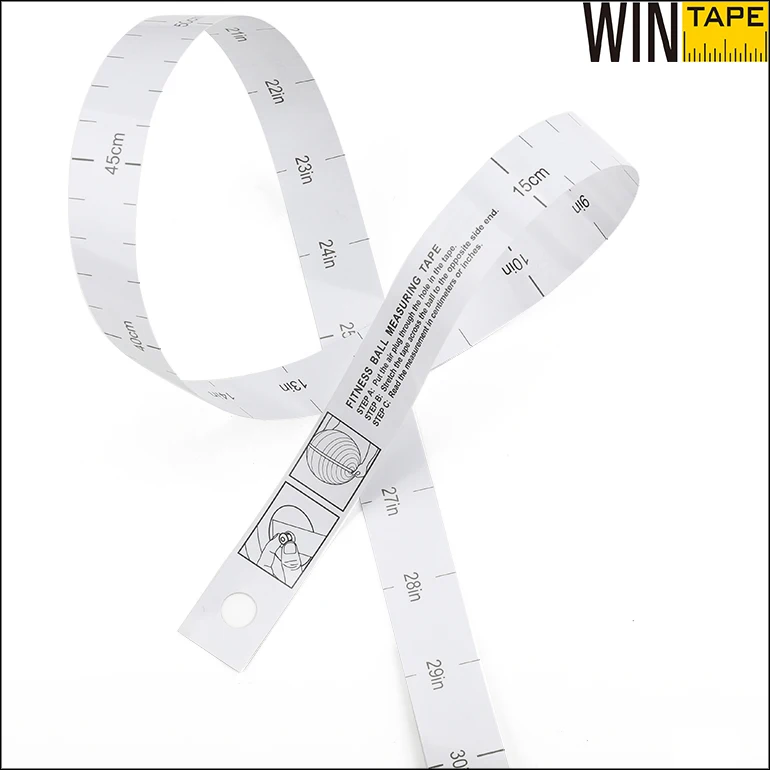Wintape Custom 60inch Yoga Ball Disposable Paper Measuring Tape Ruler Single Use Yoga Ball Size Foldable Tape Measure in Paper