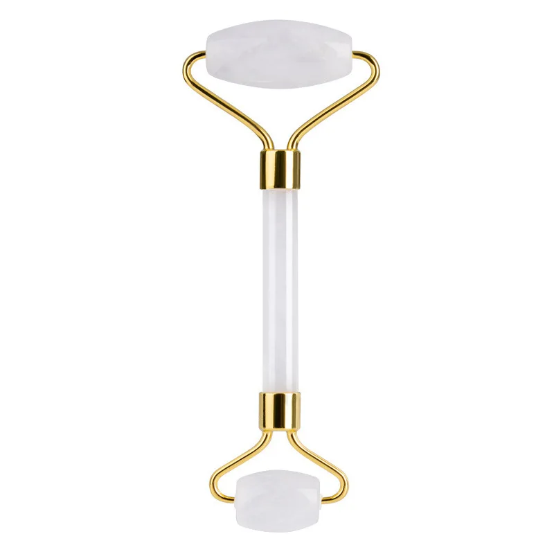 Custom Logo Face Roller Authentic Clear Quartz White Face Facial Massager Jade Roller Body Healthcare Massage 100pcs