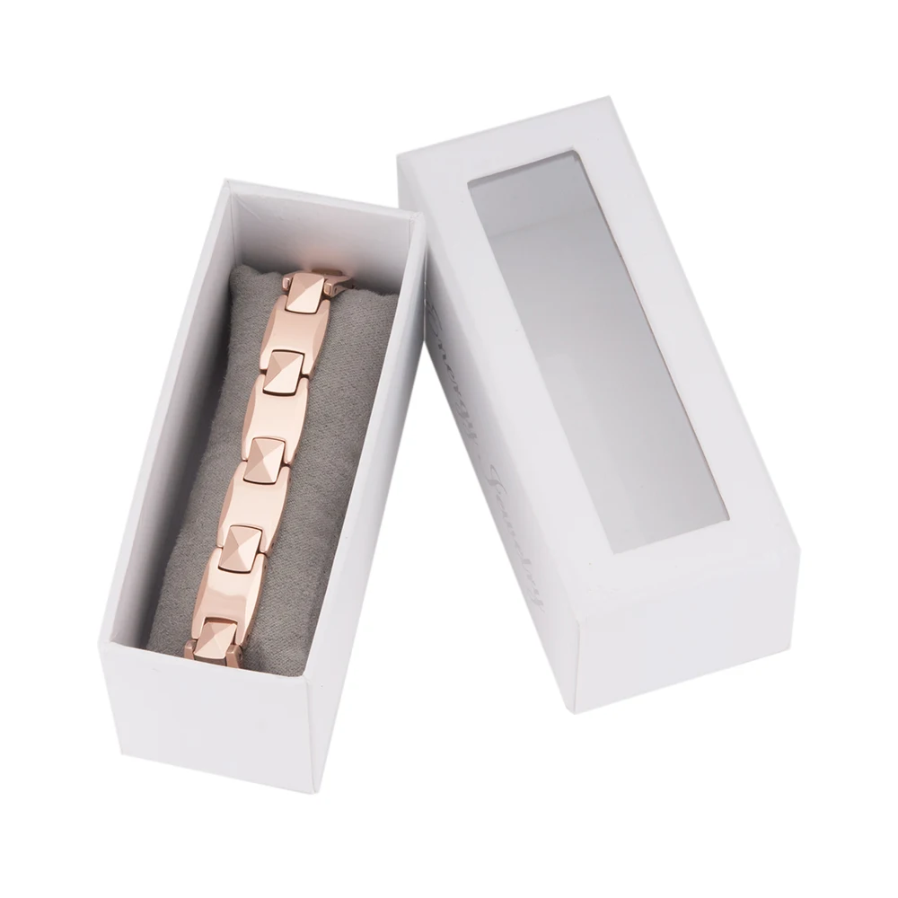 Wollet Rose Plating Stunning Healing Arthritis Solid Magnetic Tungsten Carbide Bracelet