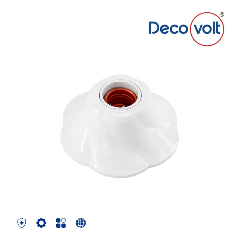 2023 Decovolt hot sale factory white lampholder cheap price e27 plastic lamp holder e27 base