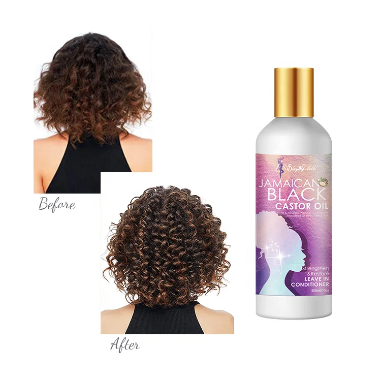 Black Castor Oil Sulphate Free Split Ends Coconut Leave In Conditioner For African Hair Smooth And Moisturize