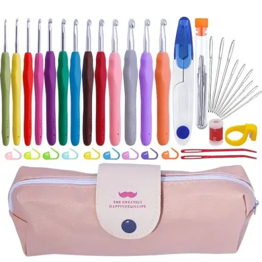DIY Wholesale household colorful Crochet set for crocheting household yarn crochet hook bag kit set for beginners