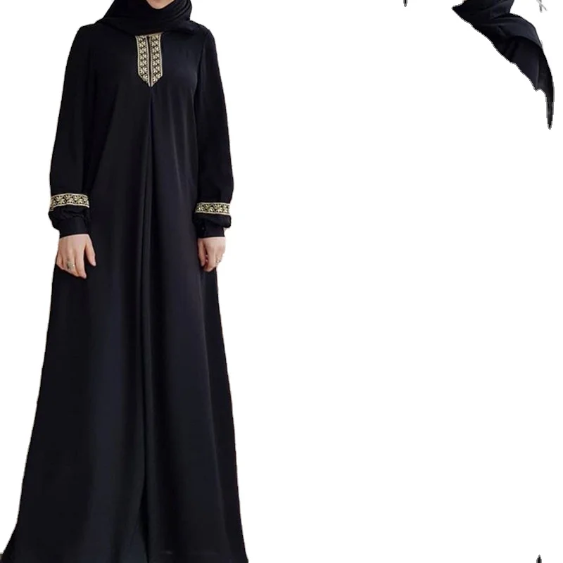 classic abaya 2023 Hot selling simple loose ABAYA ethnic style printed female Muslim long dress arabic abaya