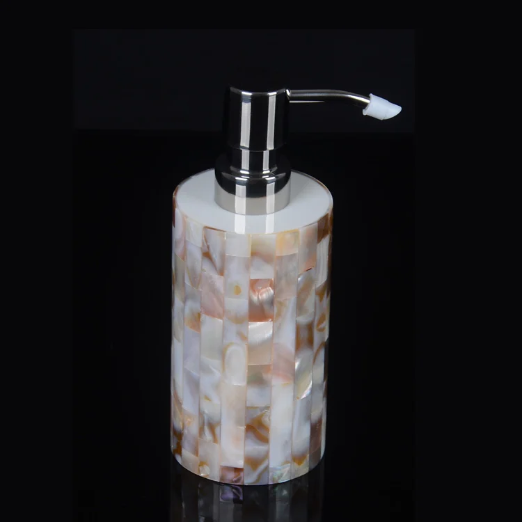 Custom logo luxury high end square  white MOP sea shell tissue box with stainless steel lid for gift spa hotel villa department