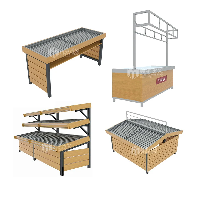 Meicheng Durable Steel Supermarket Fruit Vegetable Display Rack Stand for Grocery Store