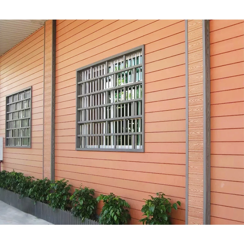Outdoor wood plastic composite prefab houses partition feature cover outside wall panels board decorative wpc cladding panel