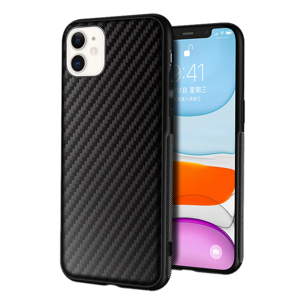 Оптовая продажа, аксессуары для чехлов сотовых телефонов, производство Китай, мягкий чехол из углеродного волокна и ТПУ для IPhone 11, чехол для мобильного телефона