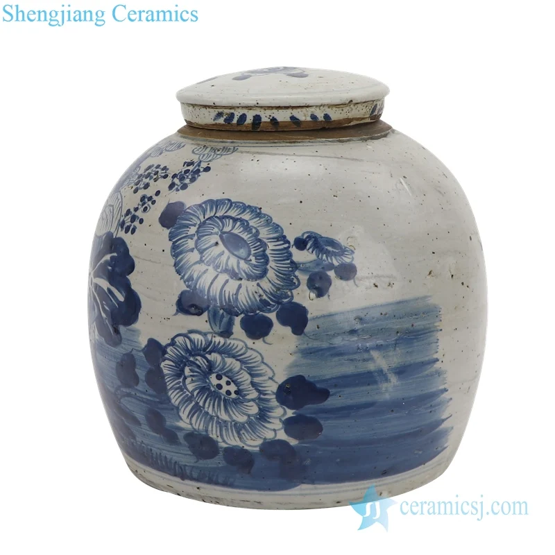 RZEY1217H-L-S Antique hand painted blue and White lotus pattern porcelain home decoration vase