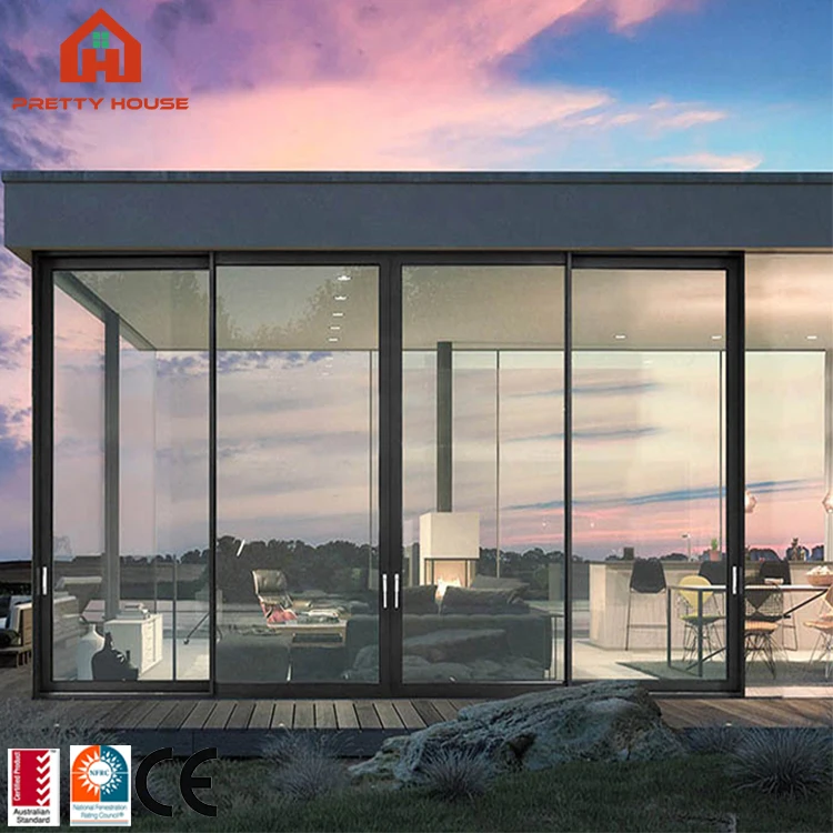 Malaysia biometric aluminium double sliding glass door