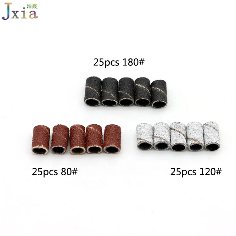 Jiexia Plastic Box Packing Fine Medium Coarse Zebra Nail Sanding Bands for Nails Machine
