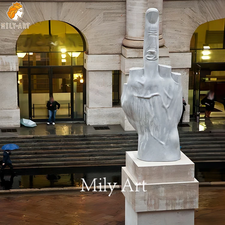 Outdoor Public Ornament Art Craft Marble Finger Statue Sculpture