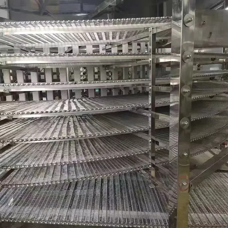 Multi-layer cooling and drying spiral tower dessert bread cake stainless steel mesh belt spiral tower conveyor machine