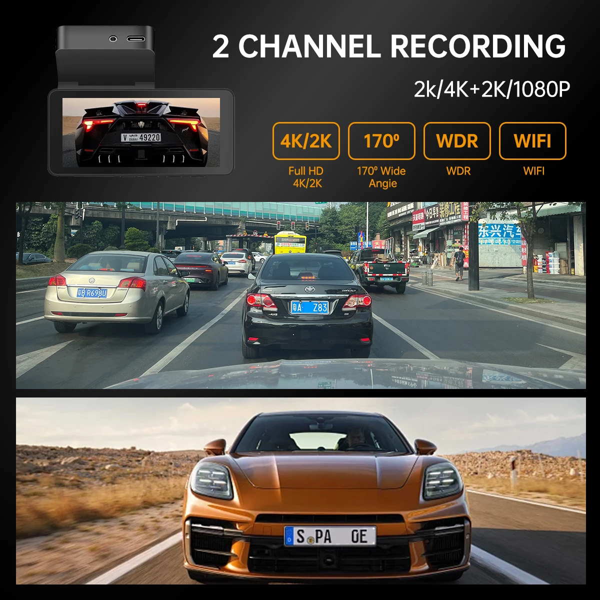 Автомобильный экран Android Wi-Fi GPS двойная камера HD передняя заднего вида 4k ночное видение автомобильный широкоугольный объектив 1080P видеорегистратор
