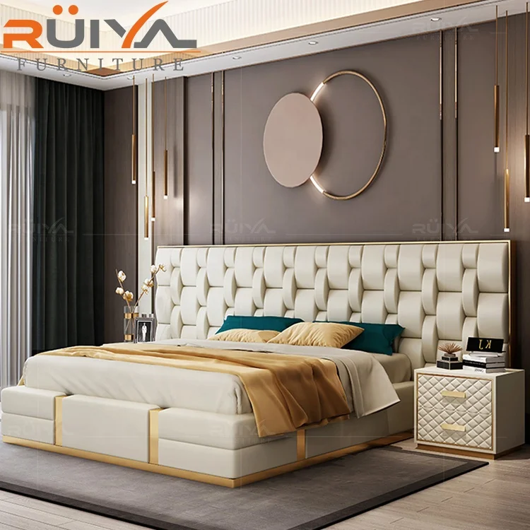 luxury italian bedroom set furniture king size modern bed frames big headboard luxury wooden bed