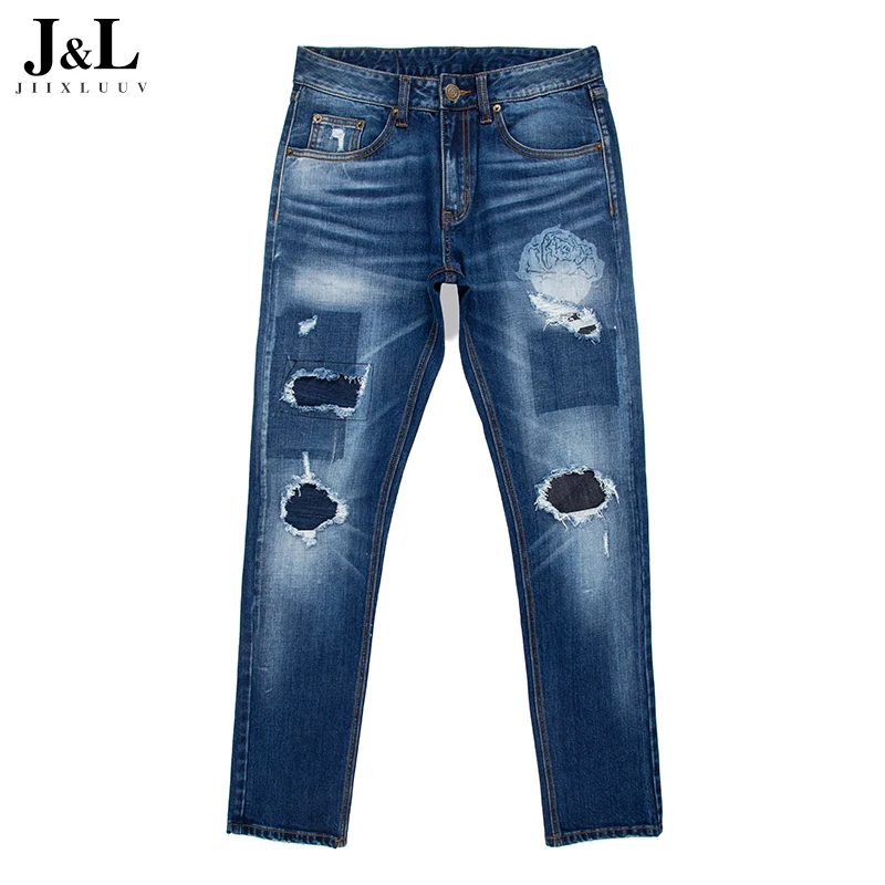 Mens Skinny Jeans 2019 Super Skinny Jeans Men Ripped Stretch Denim Pants Elastic Waist Big Size European