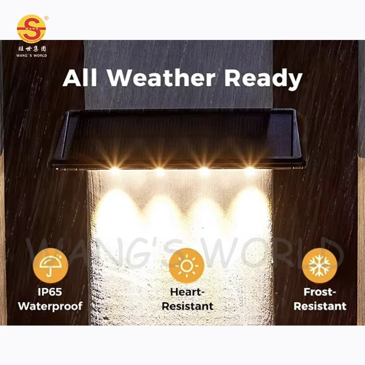 garden yard fence landscape wireless solar powered led wall lamps Outdoor waterproof IP65 lighting