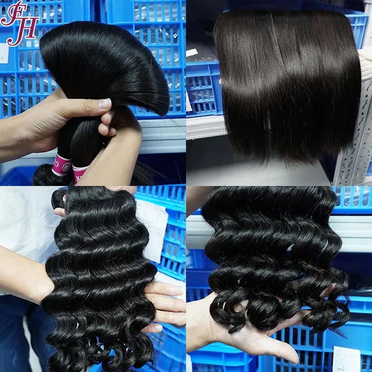 FH Wholesale Hair Vendors Virgin Bundles In Bulk Raw Mink Brazilian 9A 10A Human Hair Bundles