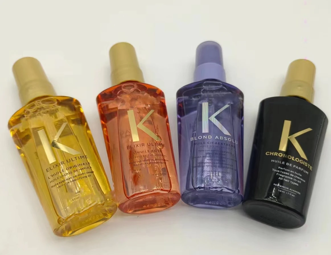 Wholesale Hair Care Oil 50ml Black Diamond Caviar Key Source Cyanine Pure Luster Rose White Tea Aurora Purple Bottle Hair Oil