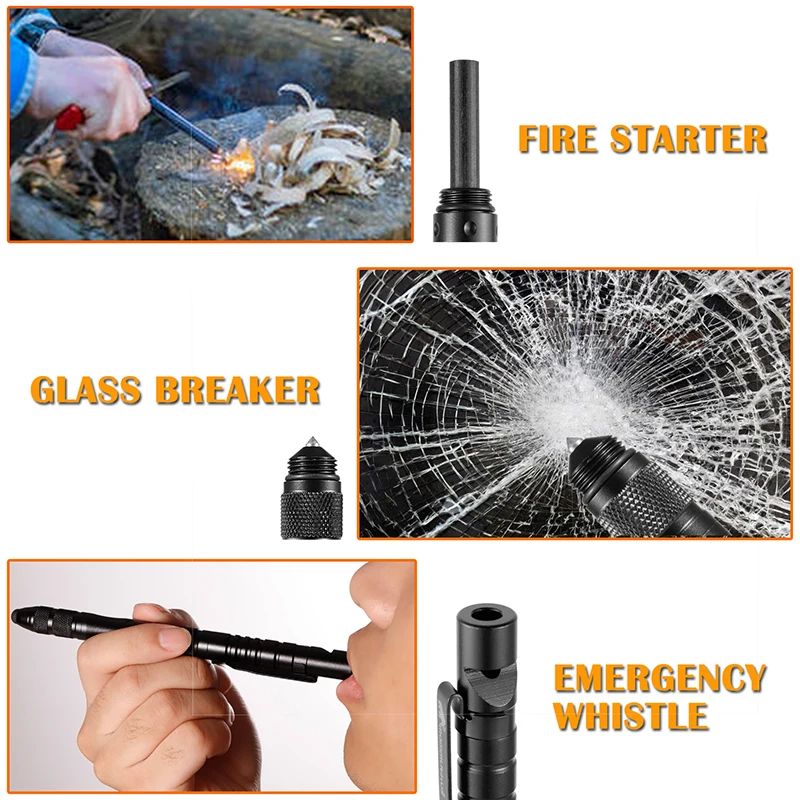 Amazon Hot Sale New Product Custom Metal Multifunction Self Defense Tactical Ball pen touch screen pen
