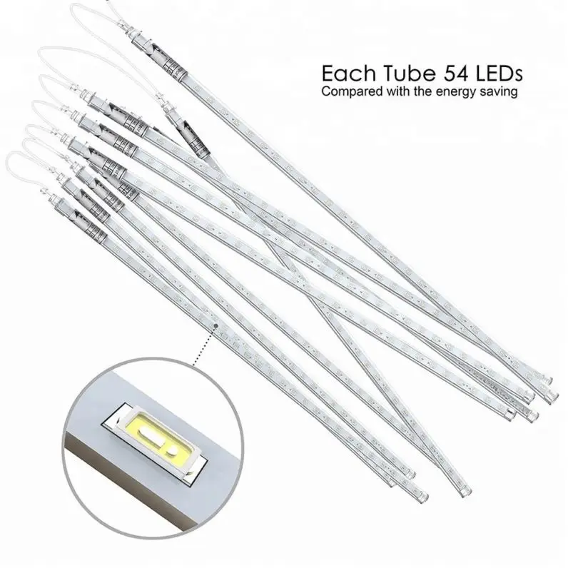 
Wedding Holiday Party Halloween Xmas LED Meteor Shower Rain 50cm 10 Tubes 540 LED Icicle String Raindrop Cascading Lights 