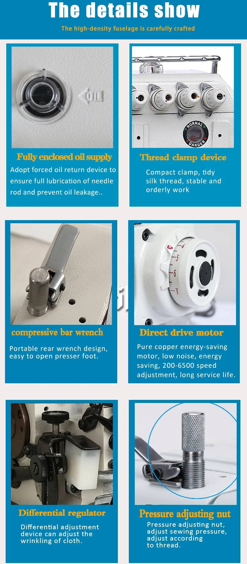 HONKON New Energy Saving HK-747-4D High Speed Direct Drive 4thread Industrial Overlock Sewing Machine for Garment