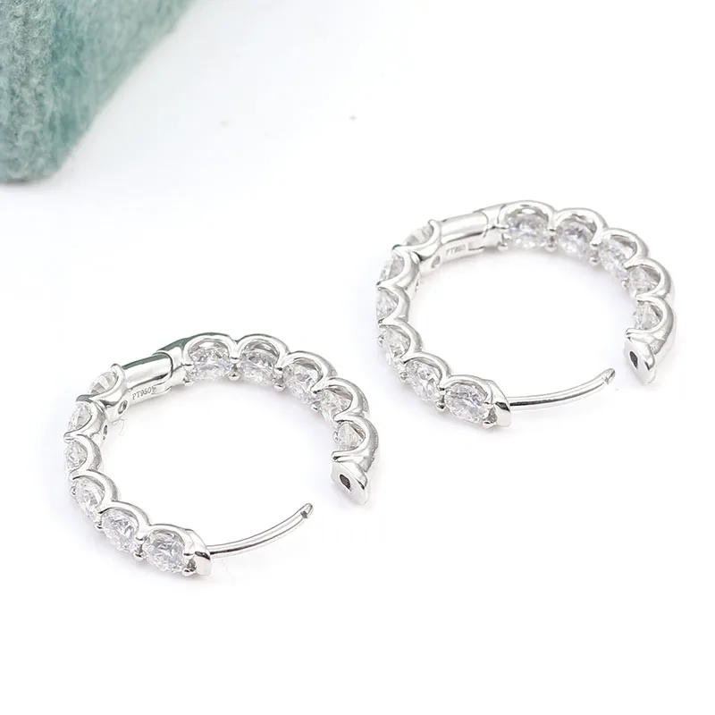 2.6mm Lab Diamond DEF-VS Eternity 14mm Hoop Earrings in 10K White Gold