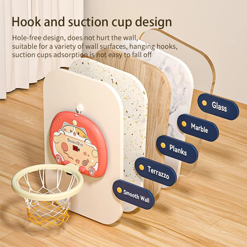 Wall Door Hook Suction Cups Basketball Stand Indoor Shooting Set Rings Throwing Game Fold Scoring Basketball Hood Toys for Kids