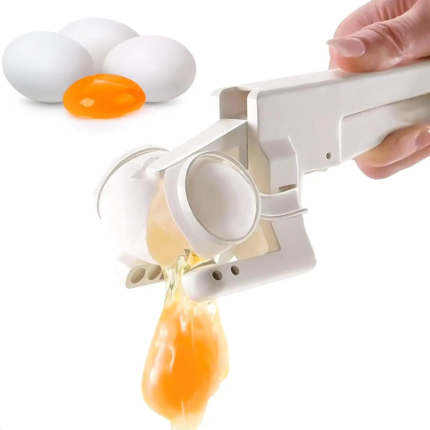 Kitchen Handheld Plastic Egg Opener Creativity Shell Easy Separator Handheld Quick Separation Eggs Cracker Tool Yolk Separator