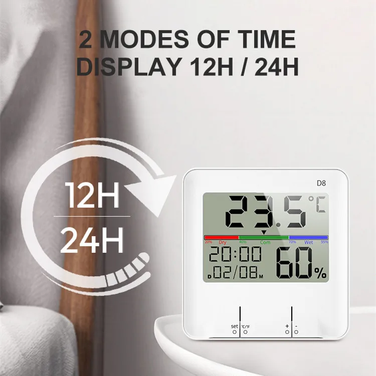New Product Ideas Clock Digital Thermometer Hygrometer for Indoor Room