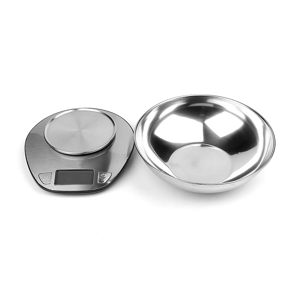 5kg Digital Nutritional Food Scale Household Kitchen Baking Scale Stainless Steel Kitchen Scale with Bowl
