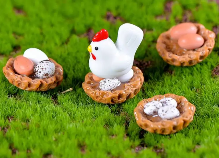 Crafts Terrarium Figurine Fairy Garden Dollhouse Chicken Animals Statue Figures Decor Miniature Bonsai DIY Resin for Teens Gift