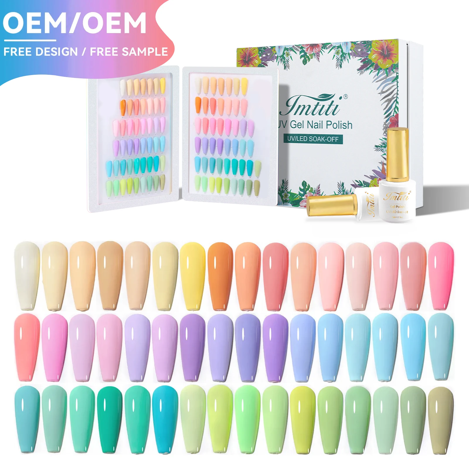 Factory customized plain macaron light nail polish Non toxic Top and Base Coat extended nail polish Paint Uv resin polish