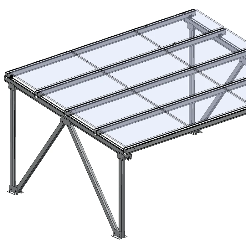 Металлический навес для солнечной системы