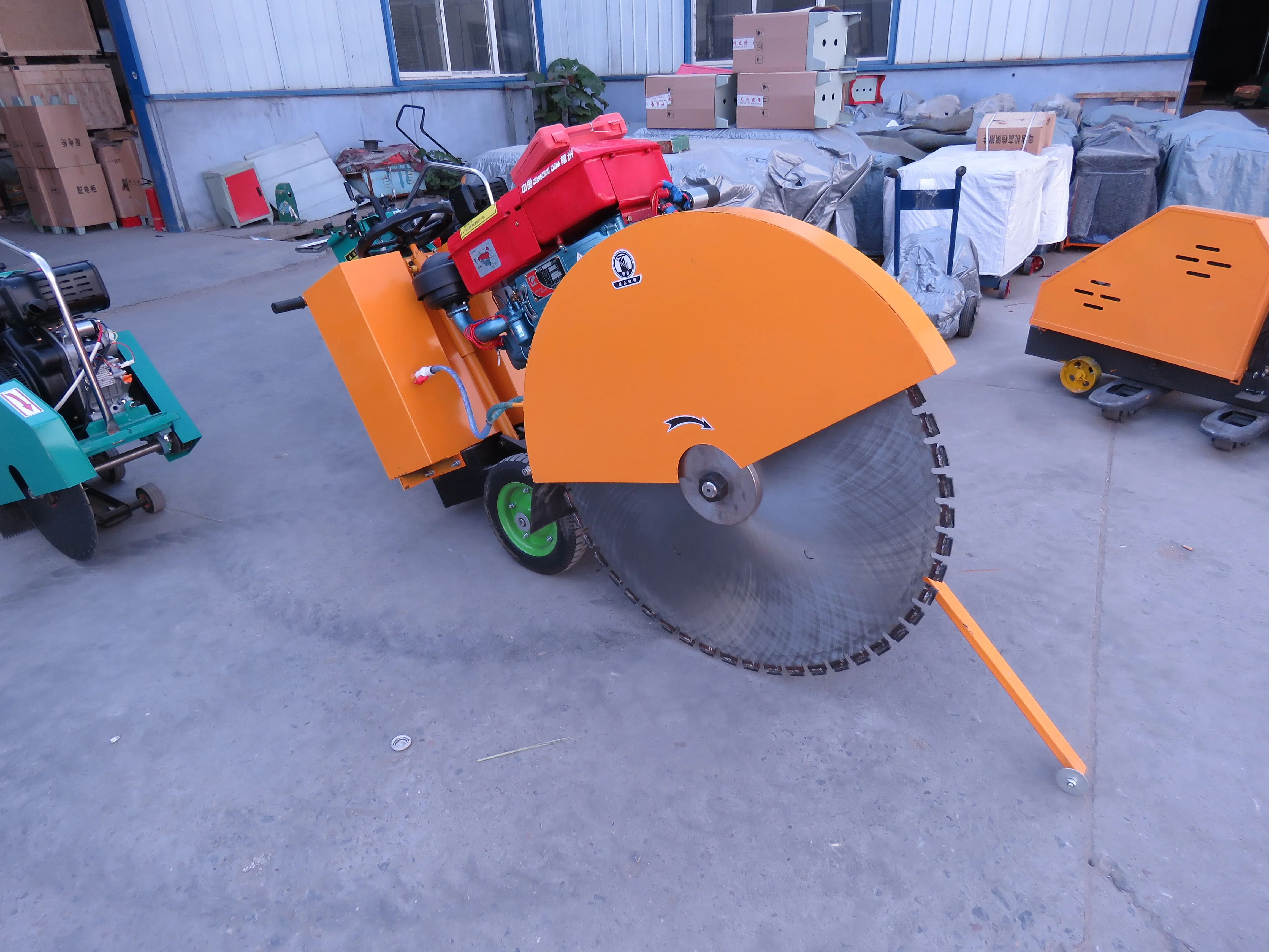 1000 Diesel Power Hand-push concrete groove road floor saw cutting machine